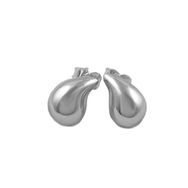 Petite Silver Teardrop Stud Earrings
