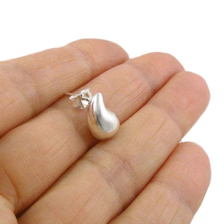 Petite Silver Teardrop Stud Earrings