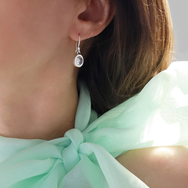 Crystal Drop Earrings in 925 Silver