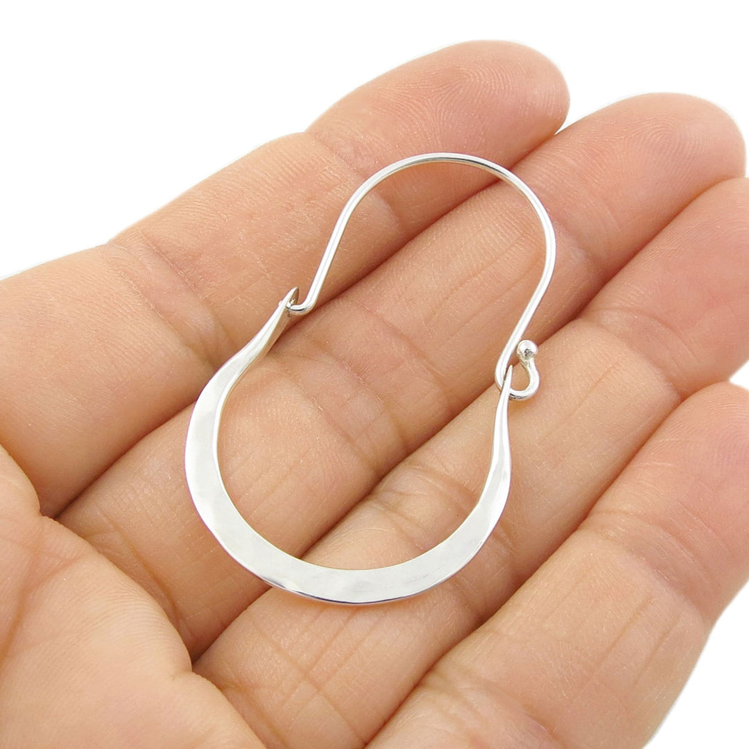 Flat Creole Silver Earrings Hoops