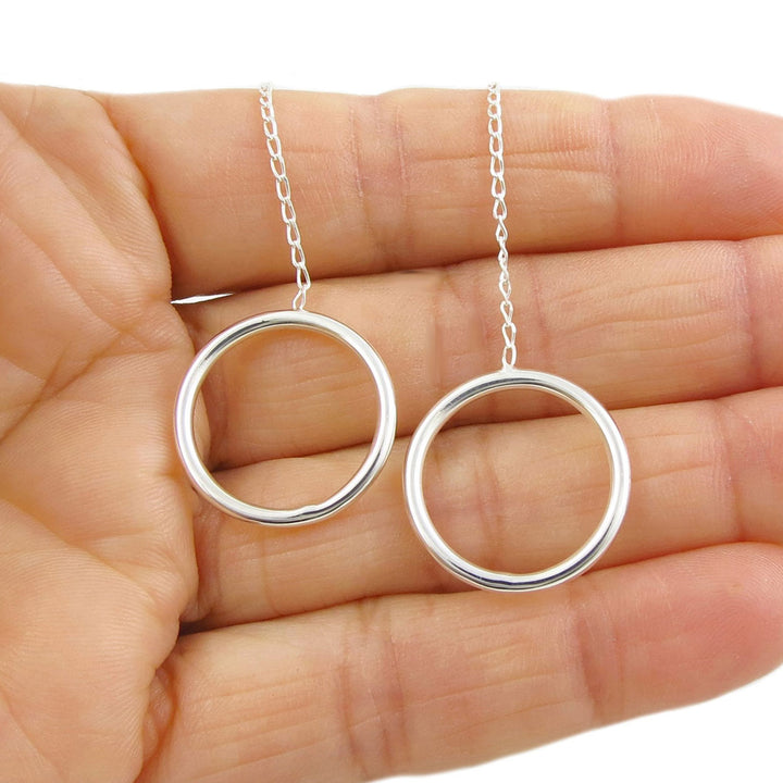 Circle Threader Chain Earrings
