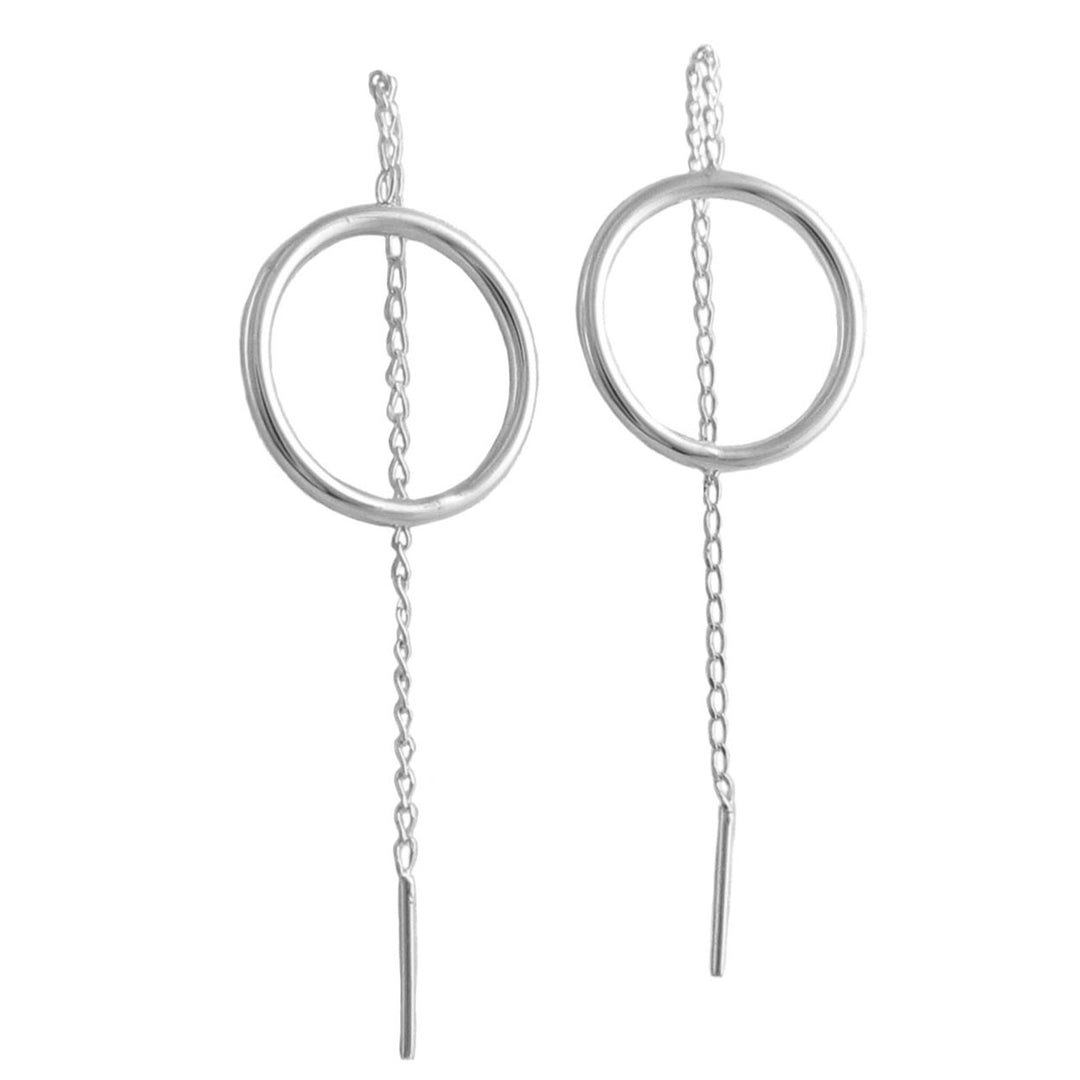 Circle Threader Chain Earrings