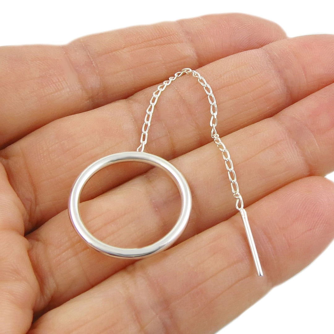 Circle Threader Chain Earrings
