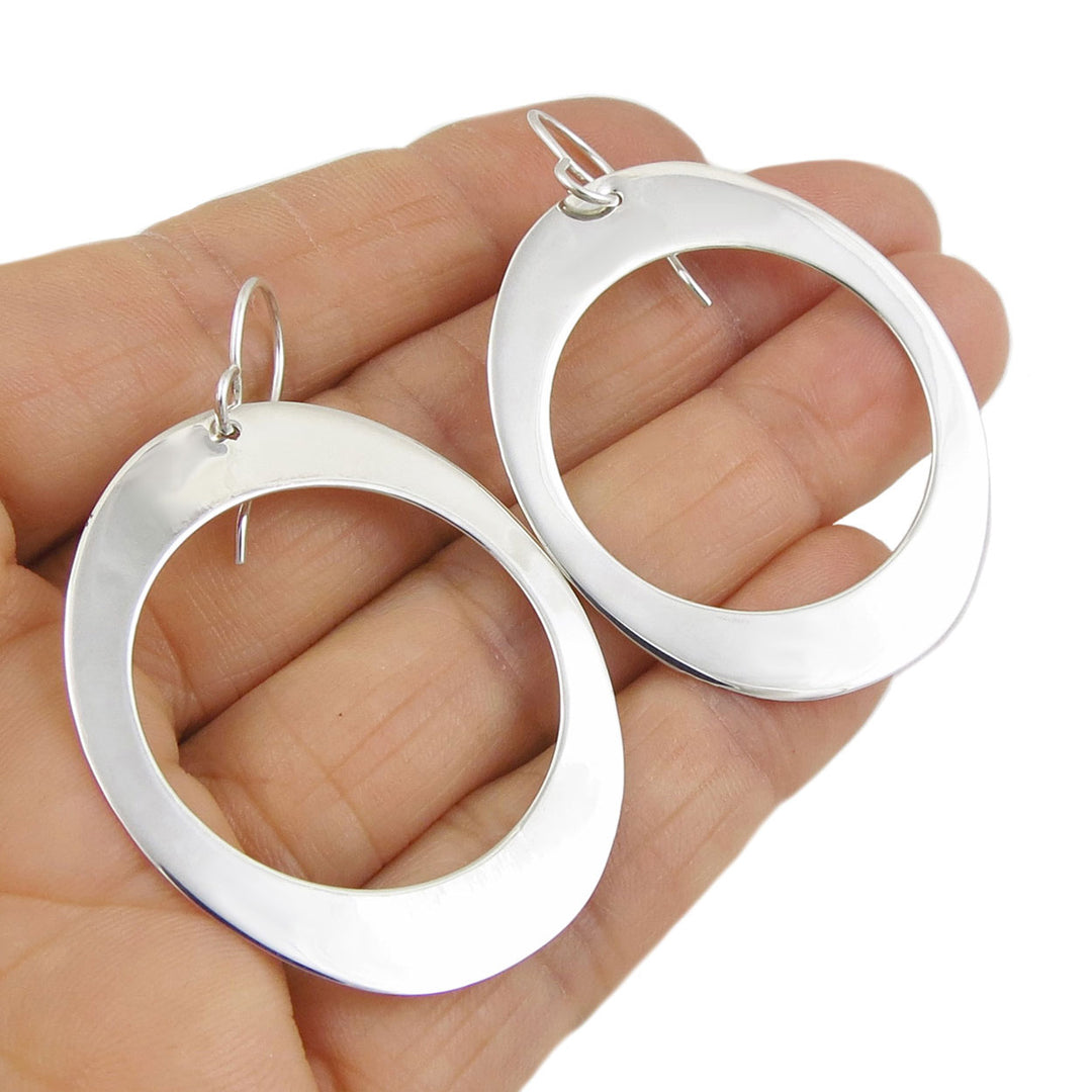 Chunky Silver Hoop Earrings