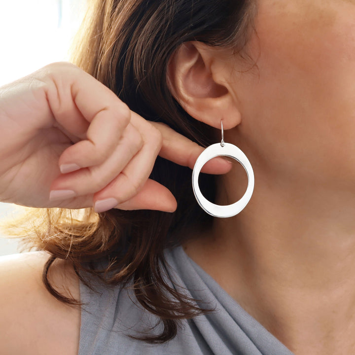 Chunky Silver Hoop Earrings