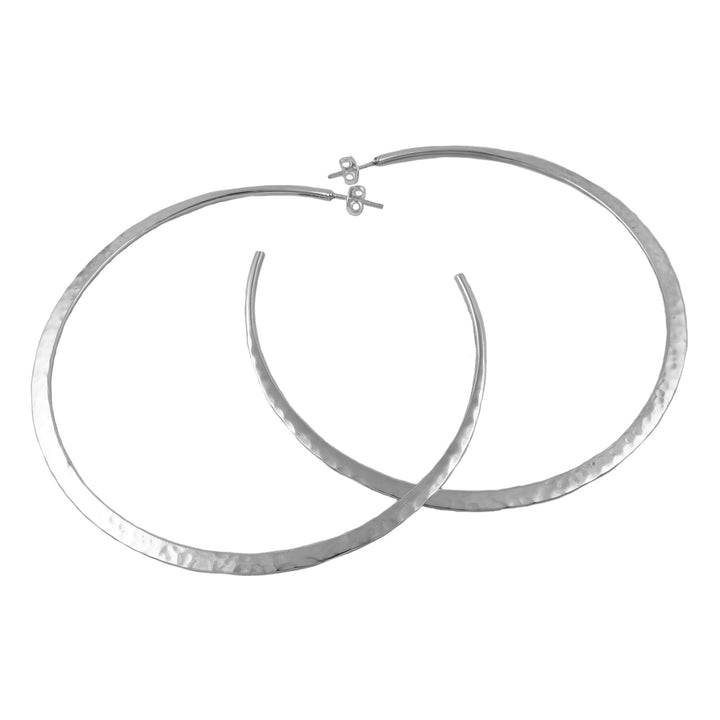 Classic Large Sterling Silver Circle Hoop Earrings