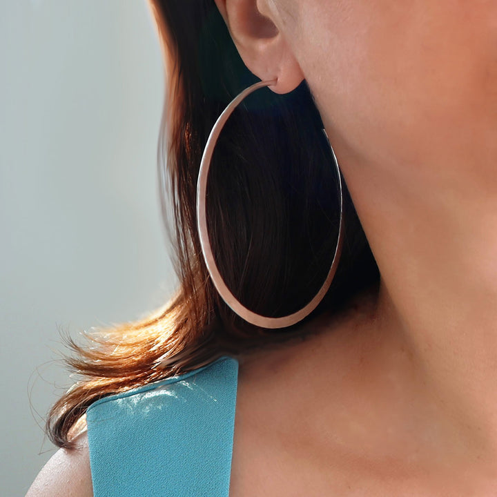 Classic Large Sterling Silver Circle Hoop Earrings