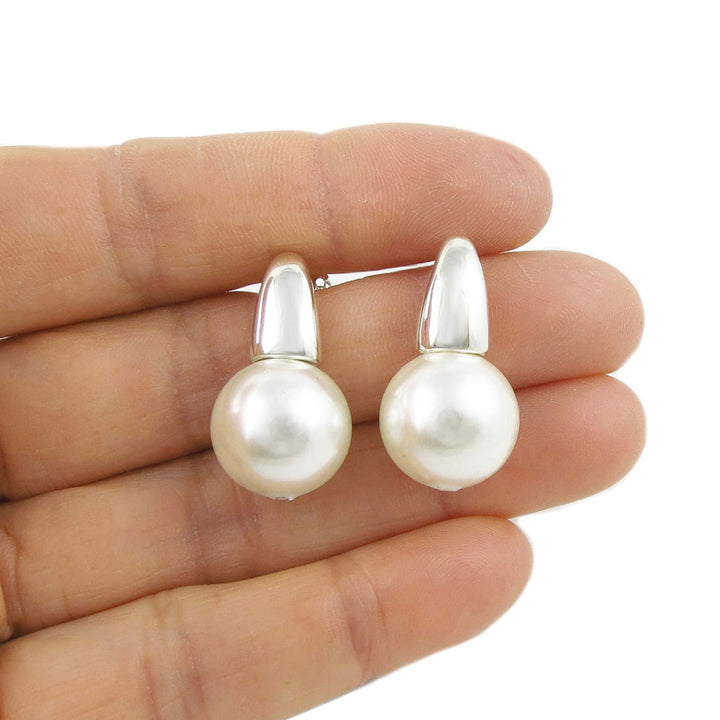Pearl Dome Earrings in 925 Silver
