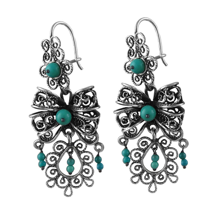 Mexican Oaxaca Chandelier Earrings in Sterling Silver