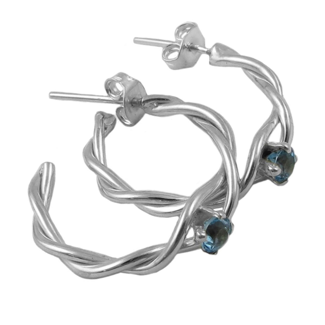Blue Topaz December Birthstone Earrings