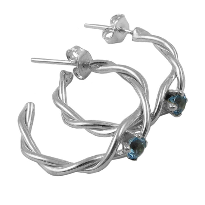 Blue Topaz December Birthstone Earrings
