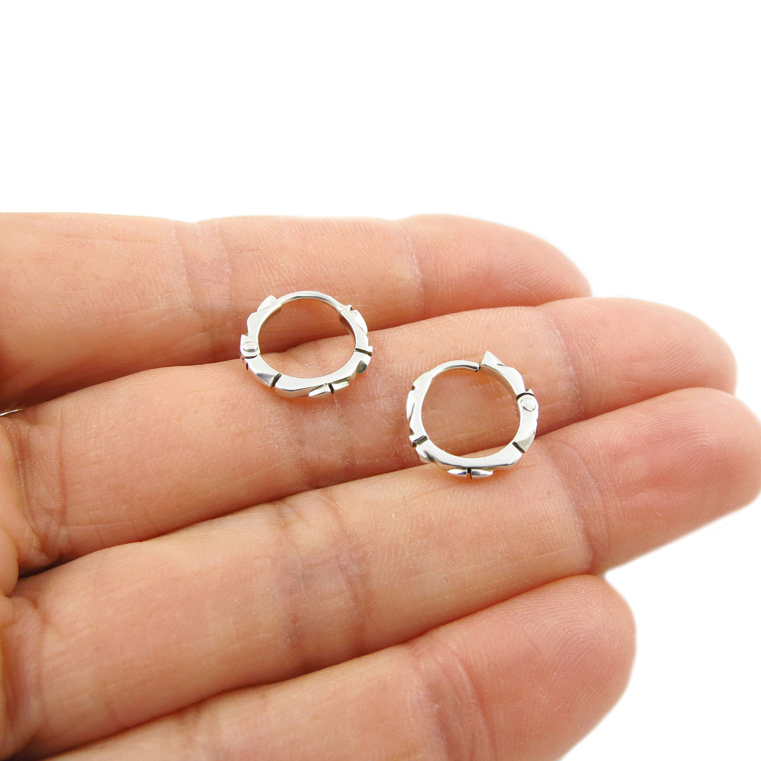 Womens Everyday Earrings Hinged Endless Silver Hoops