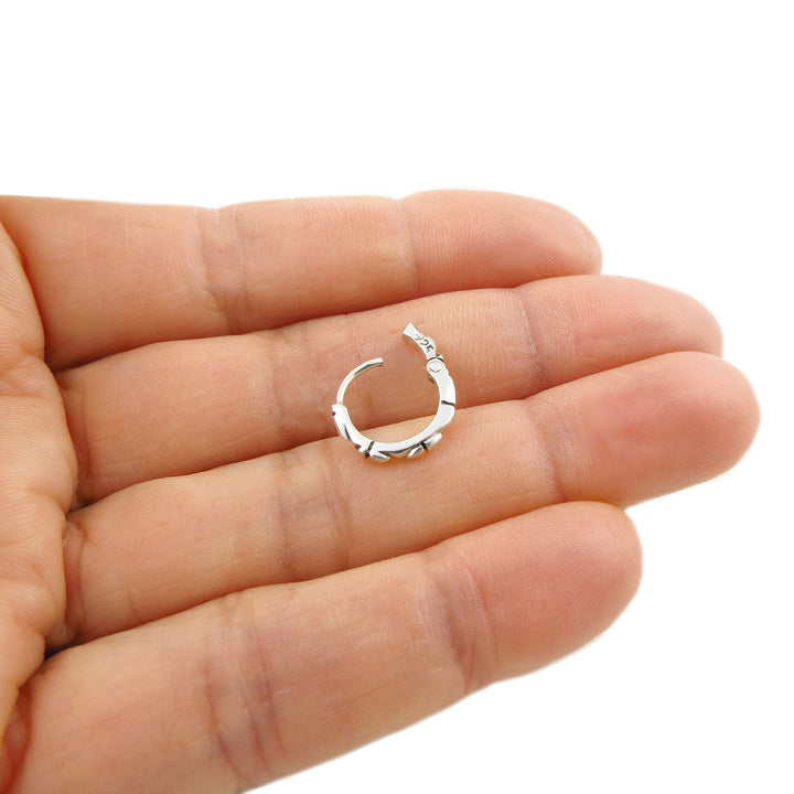 Womens Everyday Earrings Hinged Endless Silver Hoops