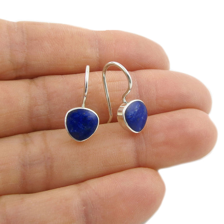 Lapis Lazuli September Birthstone Silver Earrings