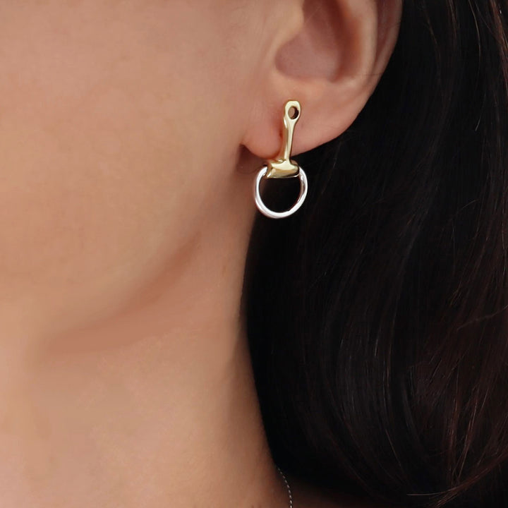 Two Tone Ladies Snafflebit Earrings