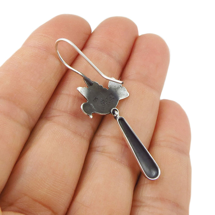 Whimsical Mexican Sterling Silver Dove Earrings