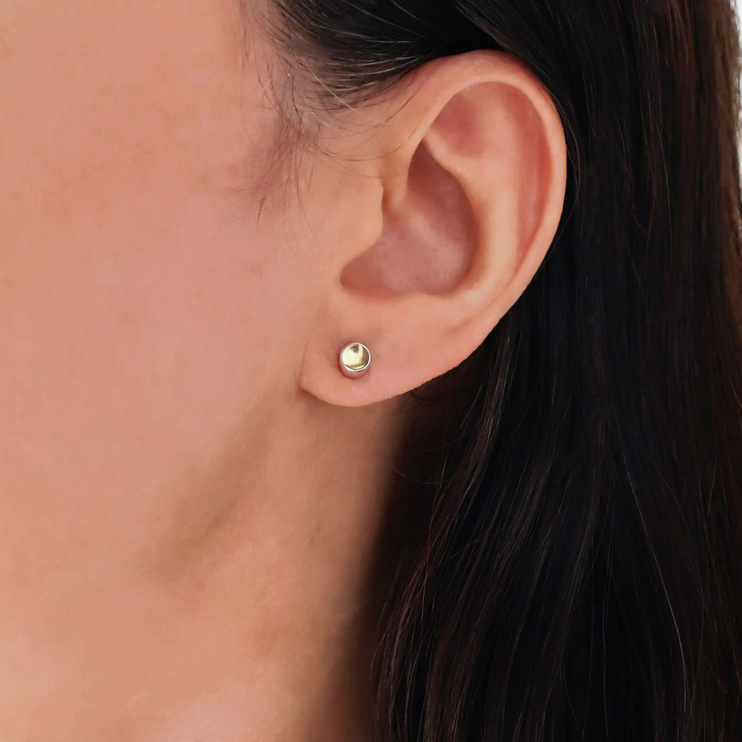 November Birthstone Citrine Gemstone Stud Earrings in 925 Silver