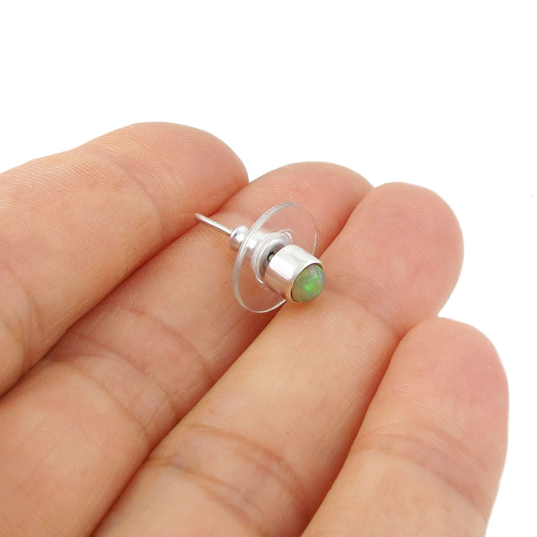 Opal Gemstone Stud Earrings - October Birthstone