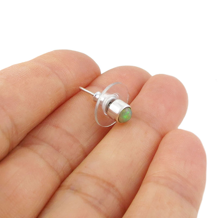 Opal Gemstone Stud Earrings - October Birthstone
