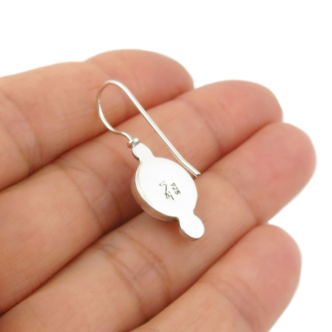 January Birthstone Garnet Sterling Silver Earrings