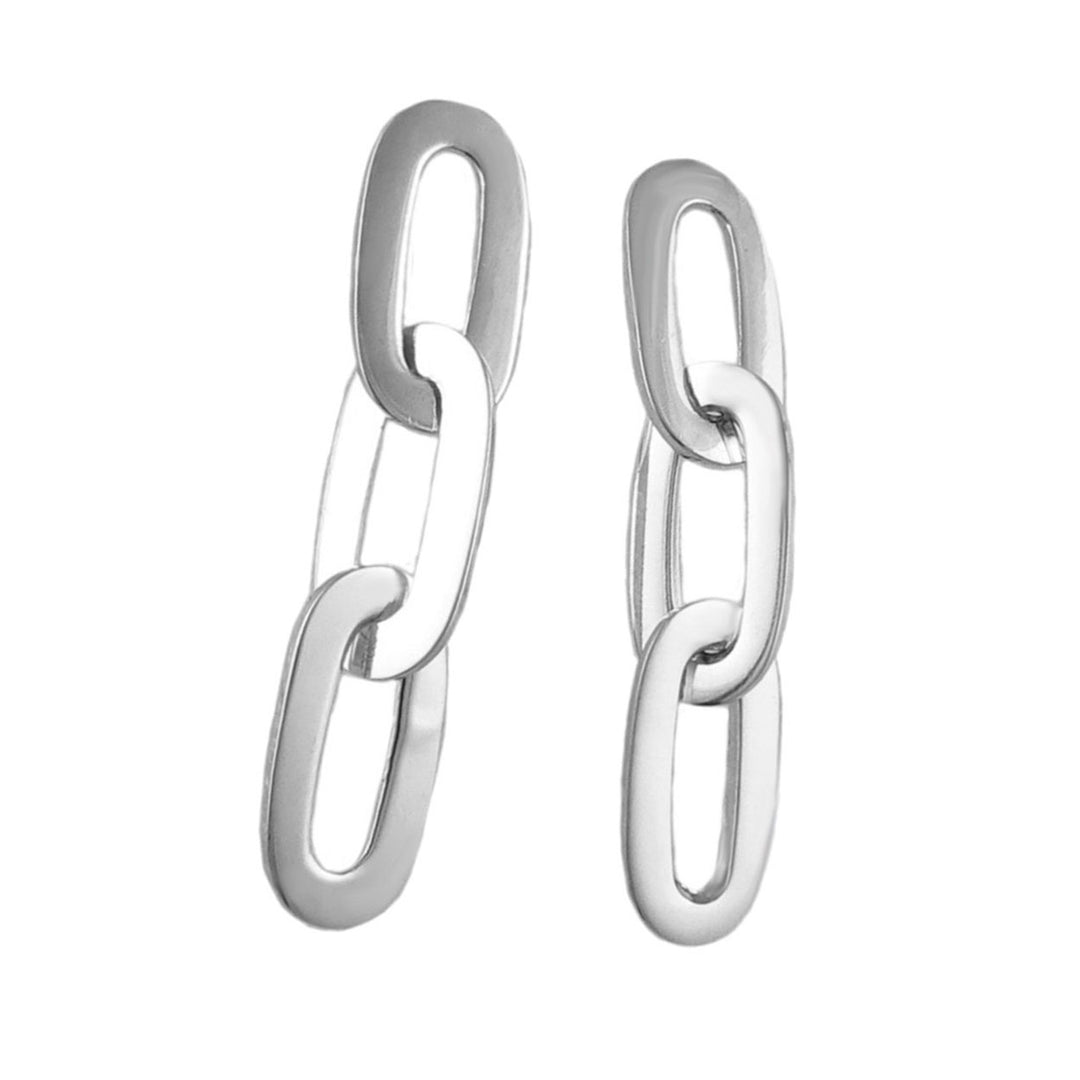 Sterling Silver Chain Link Dangling Earrings