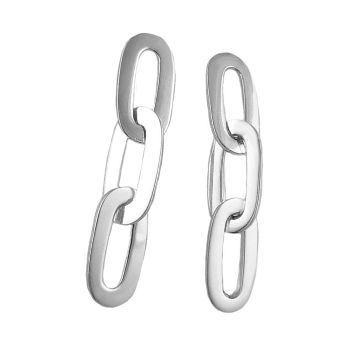 Sterling Silver Chain Link Dangling Earrings