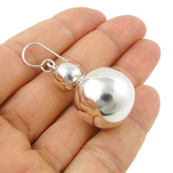 Sterling Silver Mirror Polished Ball Earring