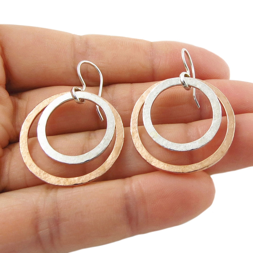 Mexican Mixed Metal Infinity Hoop Earrings