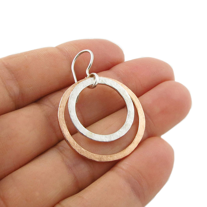 Mexican Mixed Metal Infinity Hoop Earrings