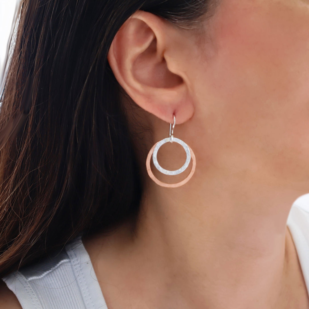 Mexican Mixed Metal Infinity Hoop Earrings