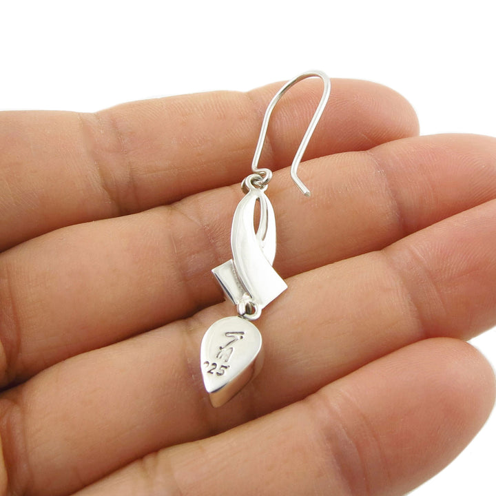 Amber Glow 925 Silver Drop Earrings
