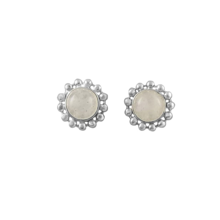 April Birthstone Silver Rock Crystal Earrings
