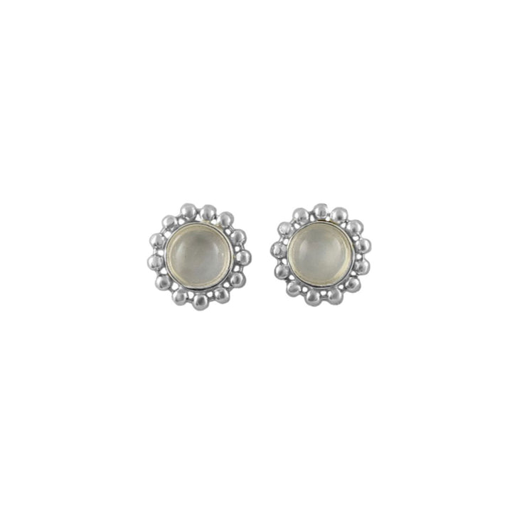 March Birthstone Aquamarine Silver Stud Earrings