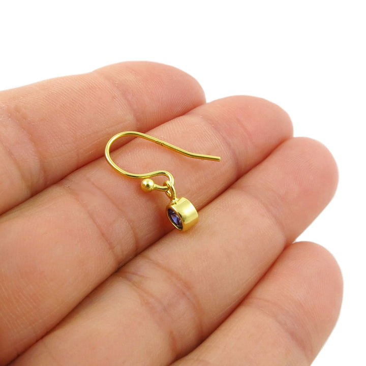 Colour Pop Blue Sapphire Gold Vermeil Earrings - September Birthstone
