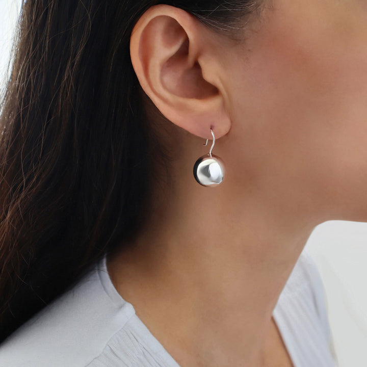 Women's Sterling 925 Silver Ball Bead Drop Earrings