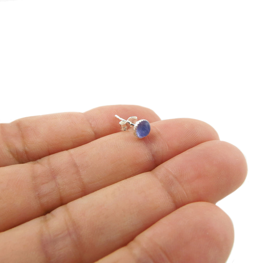 December Birthstone Tanzanite Gem Stud Earrings