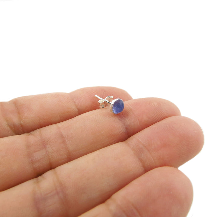 December Birthstone Tanzanite Gem Stud Earrings