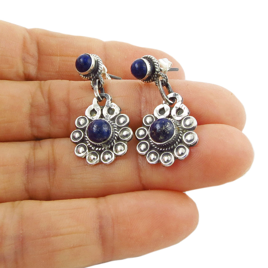 Lapis Lazuli 925 Silver Dangle Earrings