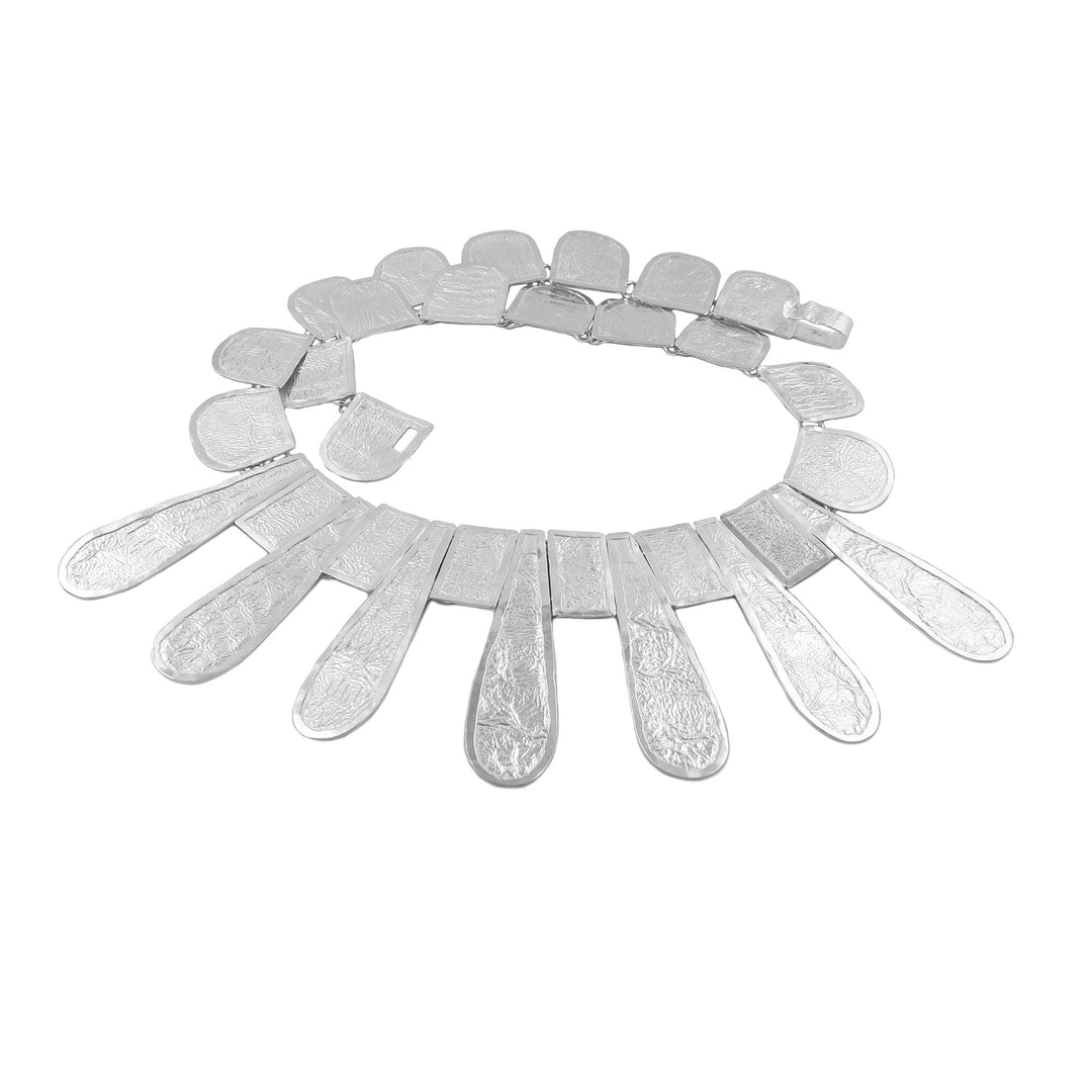 Maria Belen Reticulated Sterling Silver Bib Necklace