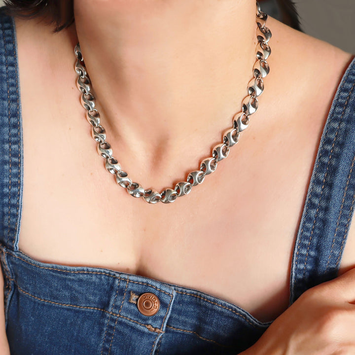 Statement Chunky Link Chain Necklace in Sterling Silver