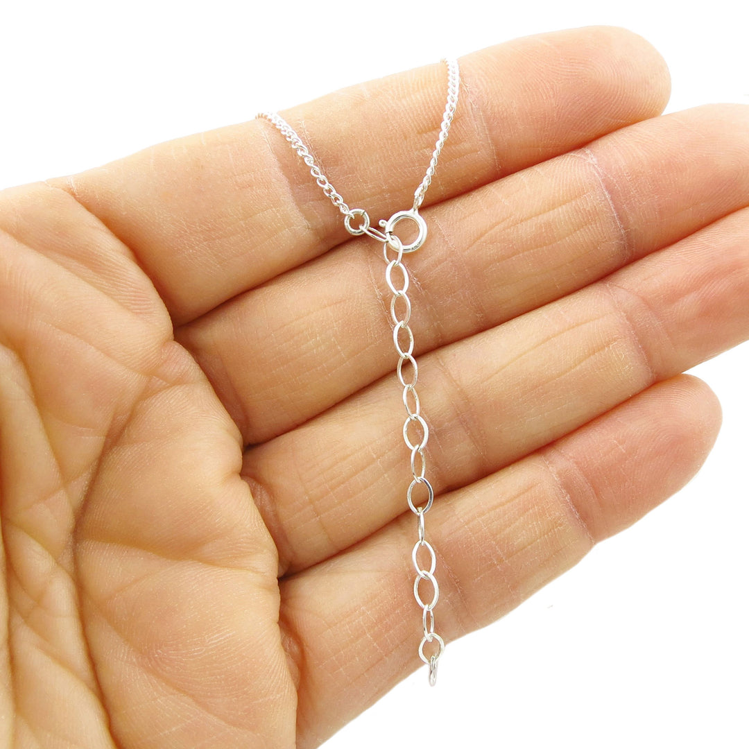 Adjustable Curb Chain 925 Silver Heart Necklace