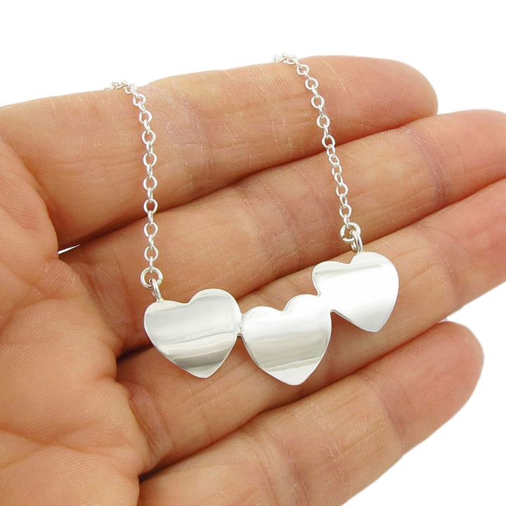 925 Silver Adjustable Curb Chain Heart Necklace