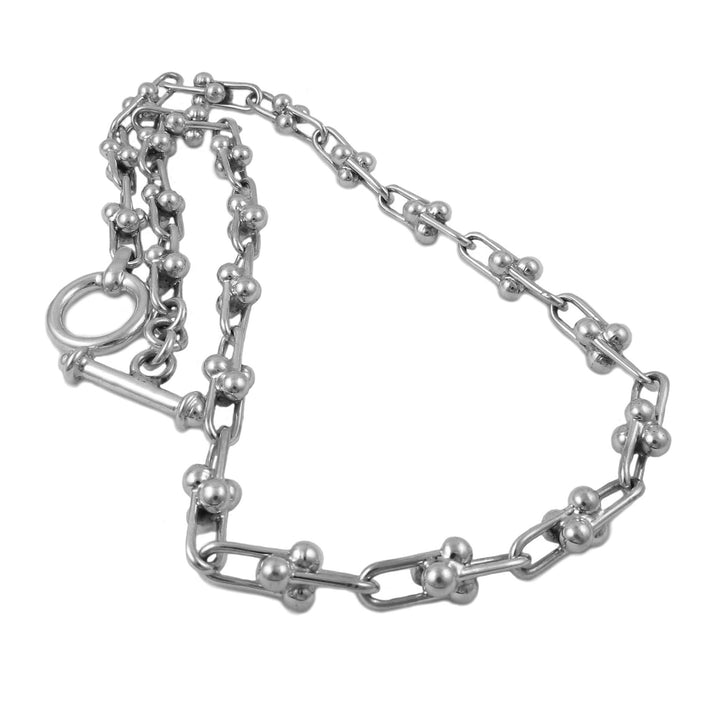Chunky Hallmarked Solid 925 Sterling Silver Gauge Link Necklace
