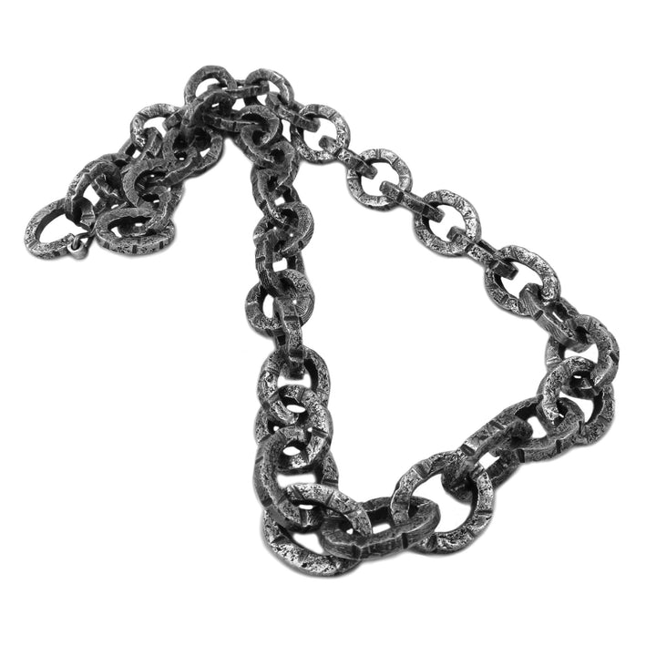 Modern Brutalist Hallmarked 925 Sterling Silver Cable Chain Necklace