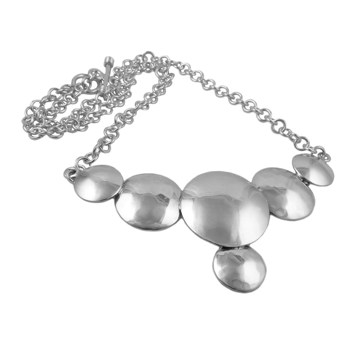 Wide Circle 925 Sterling Silver Chain Necklace