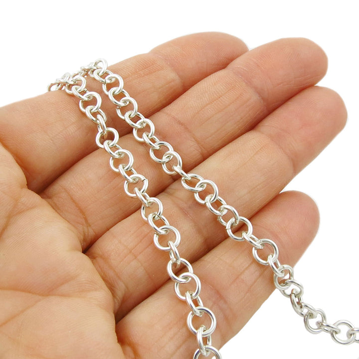 Wide Circle 925 Sterling Silver Chain Necklace