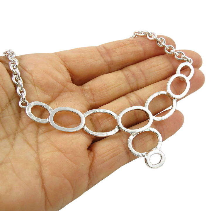 Long Sterling Silver Bubble Chain Necklace