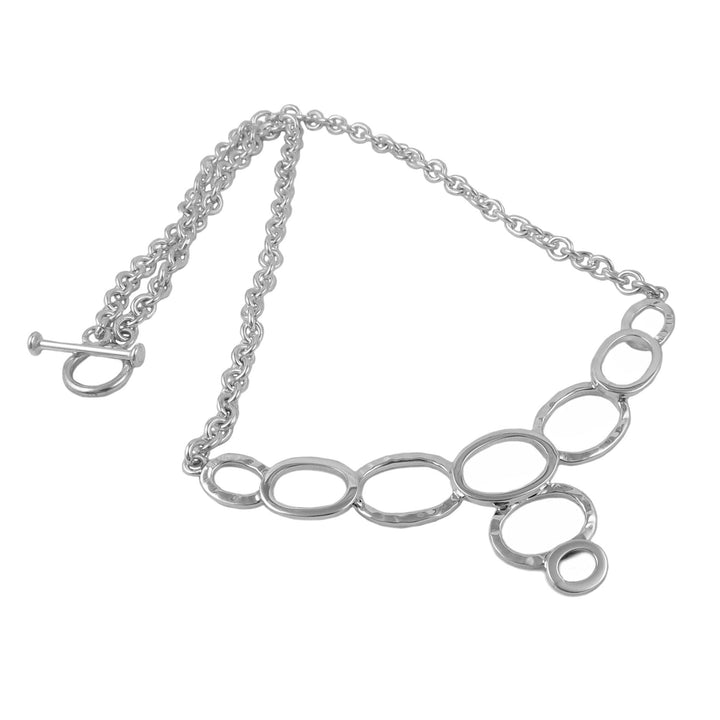 Long Sterling Silver Bubble Chain Necklace