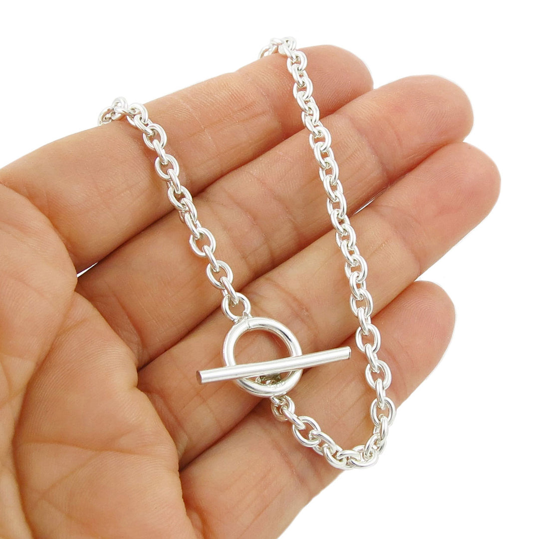 Statement Puff Heart Sterling Silver Chain Necklace