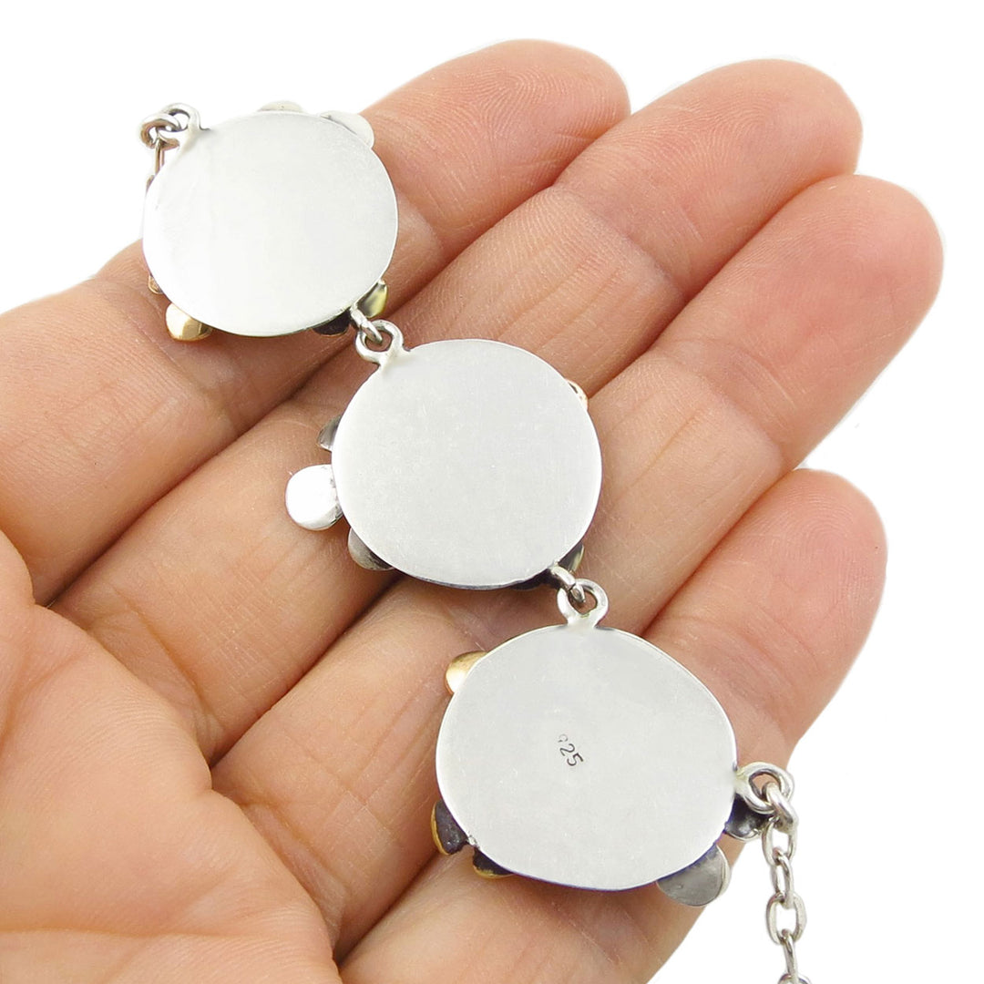 Forget Me Not Flower Necklace in Mixed Metals